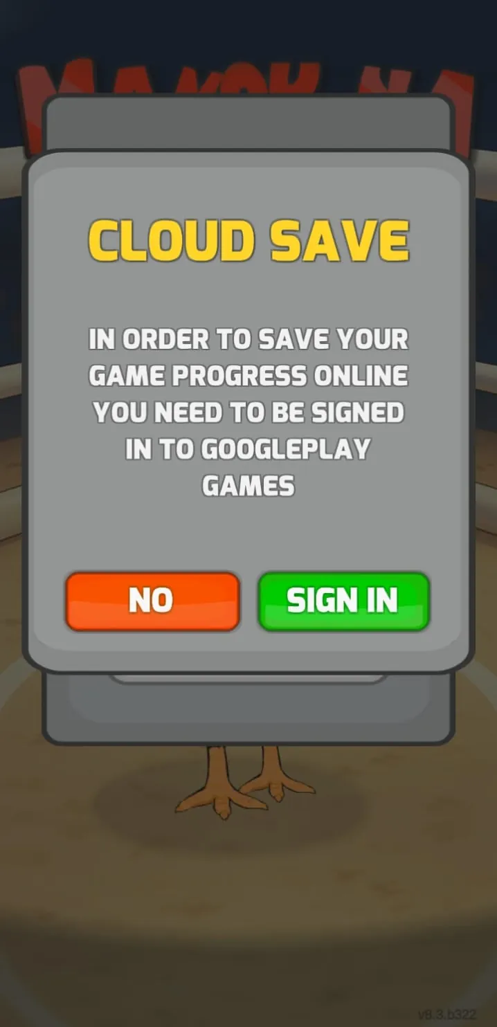 Manok Na Pula Cloud Save prompt asking to sign in to Google Play Games
